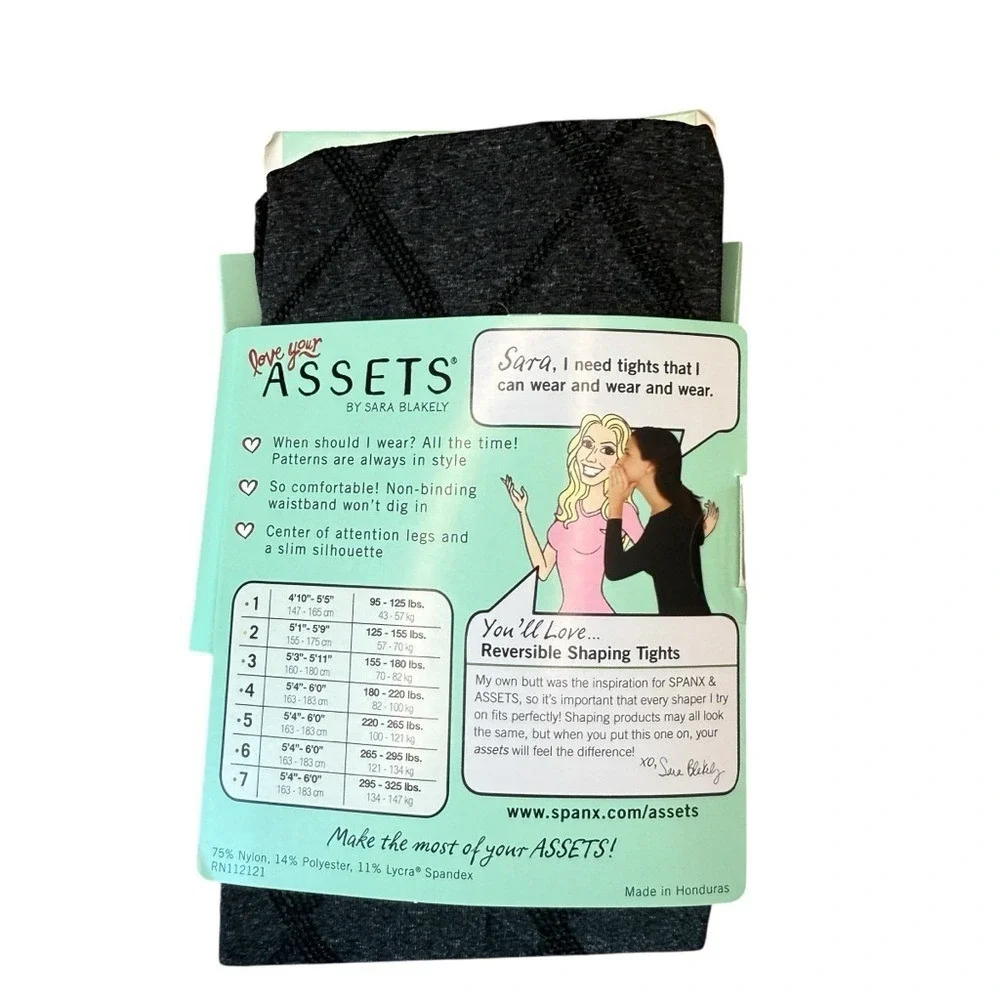 ASSETS by Sara Blakely Wishbone‎ Pattern Tights 2 PAIRS